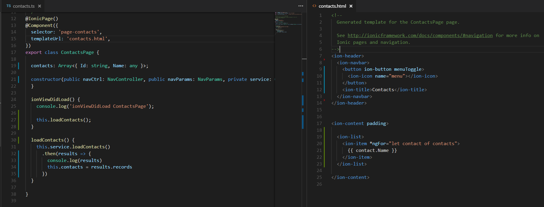 Saleforce Mobile SDK and Ionic – Display Contacts