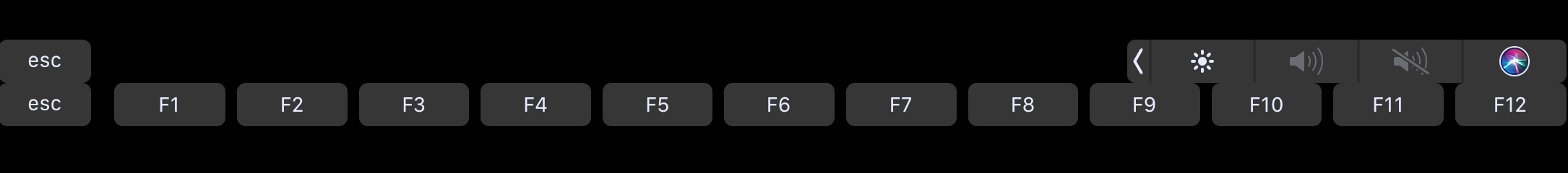 MacBook Pro Touch Bar Function Keys in IDE