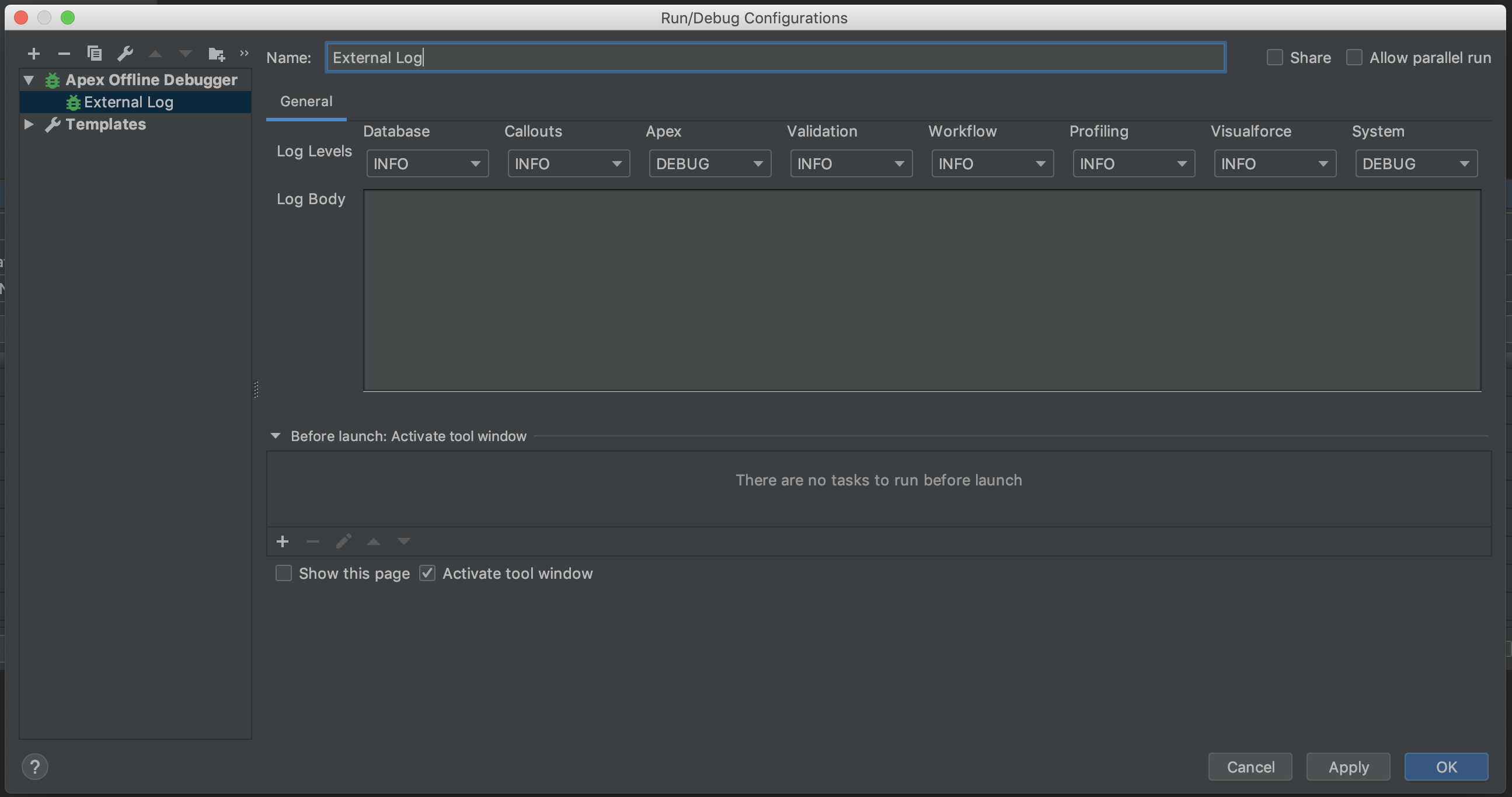 Illuminated Cloud Using External Debug Log for Offline Debugging