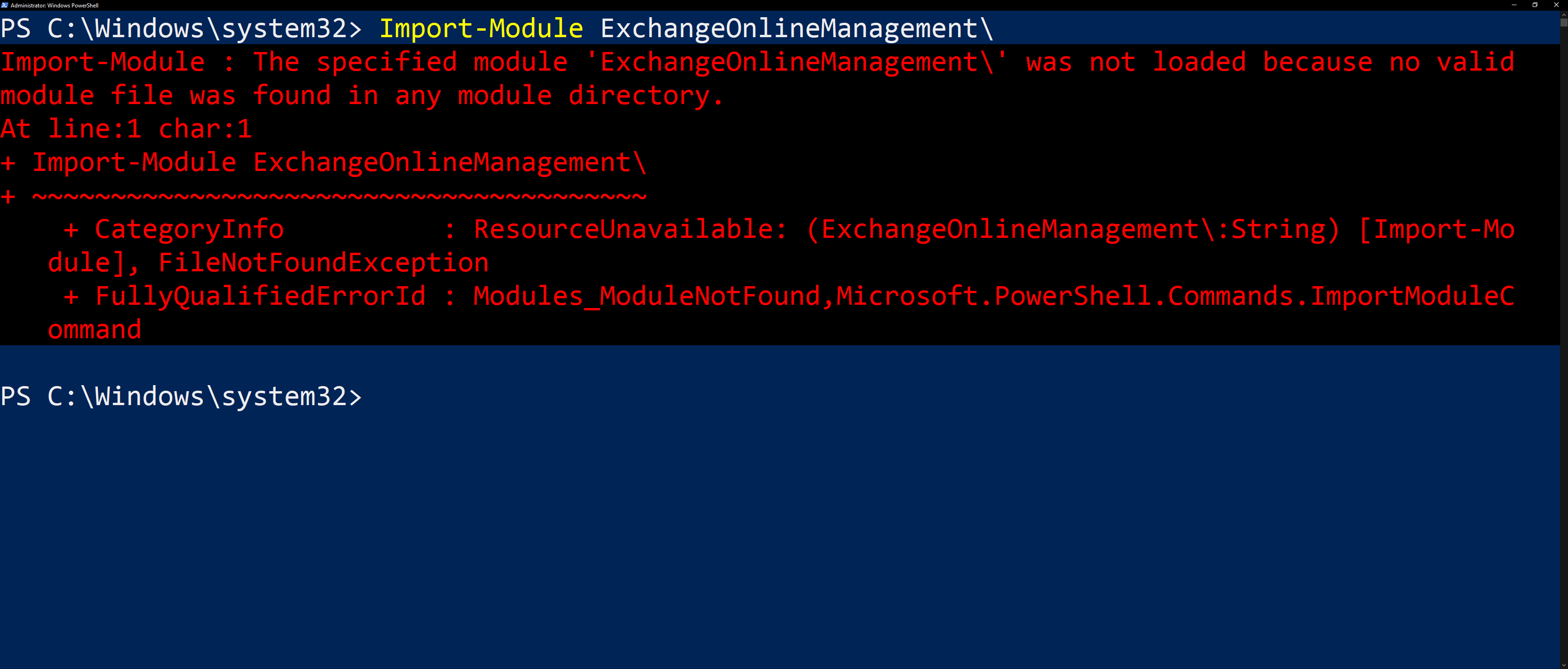 import module exchange powershell